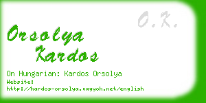 orsolya kardos business card